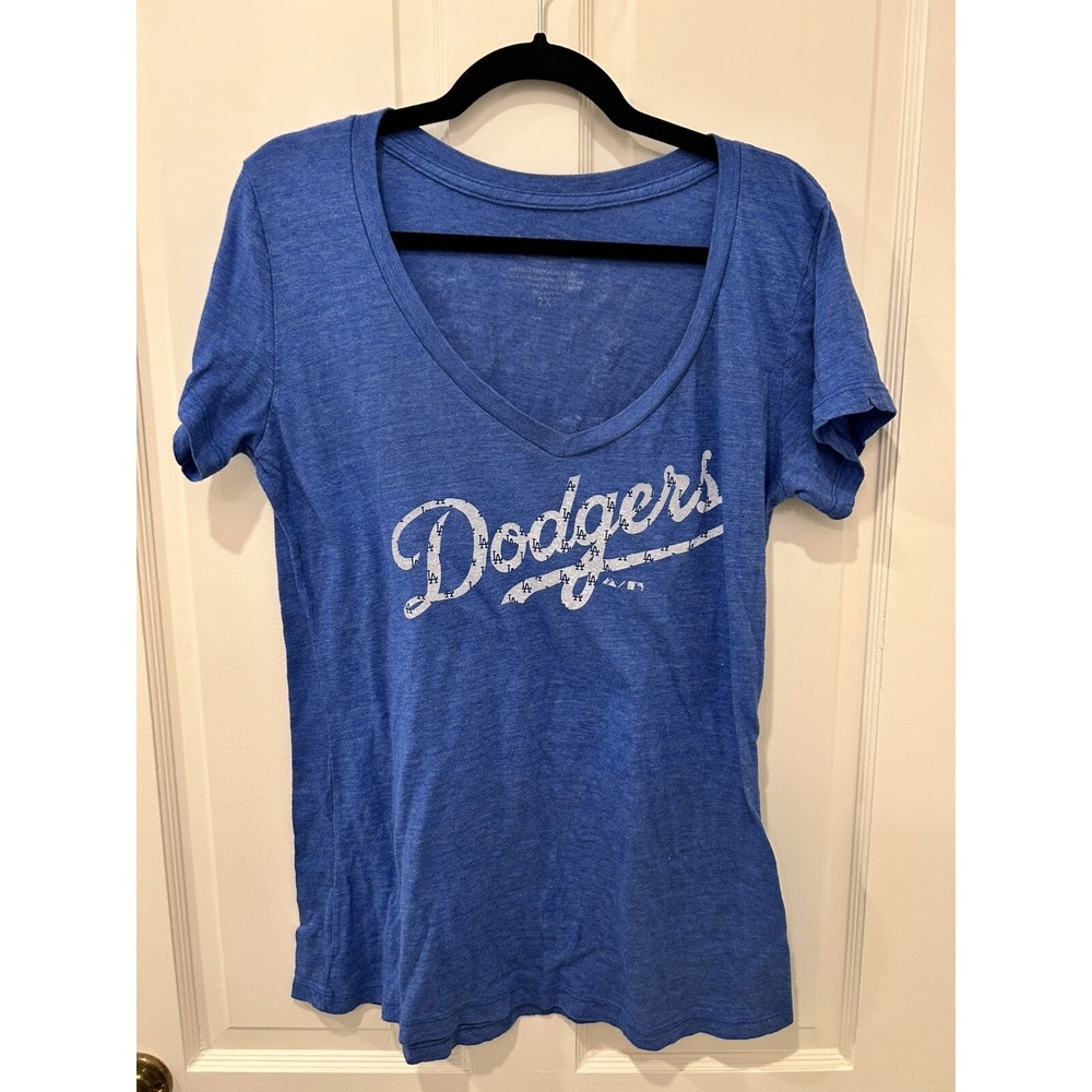 Los Angeles Dodgers Women's V Neck T Shirt Puig 66